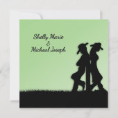 Thème Mariage Occidental Invitation verte (Dos)