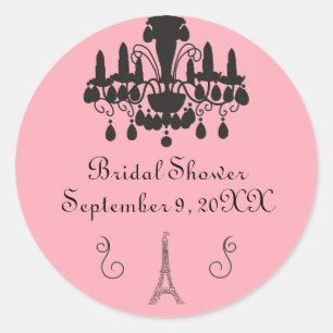 Thème Mariage Parisien - Autocollant Rond