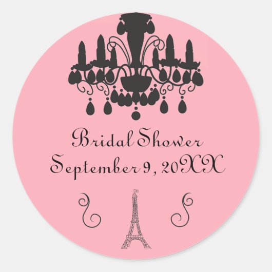 Thème Mariage Parisien - Autocollant Rond (Devant)