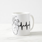 Thème Médicale - Rythme cardiaque Mug (Devant droit)
