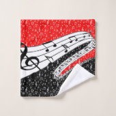 Thème musical noir et rouge (Gant de toilette)