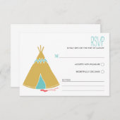 Thème natif | Carte RSVP de mariage (Devant / Derrière)