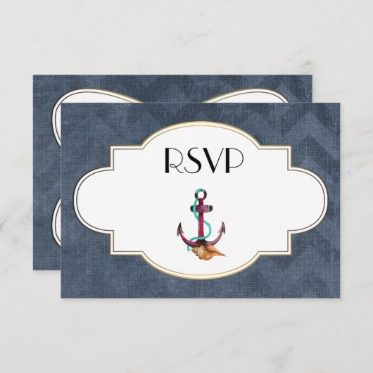 Thème nautique avec Ancre RSVP (Devant / Derrière)