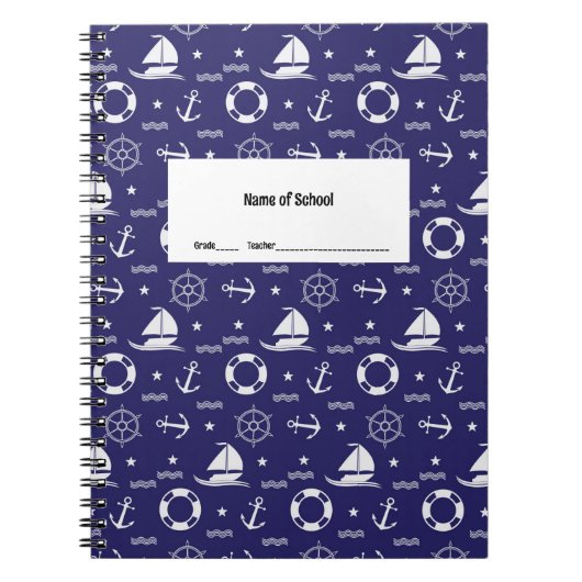 Thème nautique Carnet étudiant (Devant)
