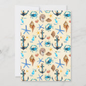 Thème nautique Coquillages Invitation d'anniversai (Dos)