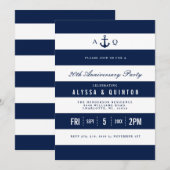 Thème Nautique Gras Anniversaire Invitation de la  (Devant / Derrière)