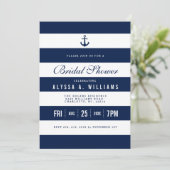 Thème Nautique Gras Invitation de douche nuptiale (Debout devant)