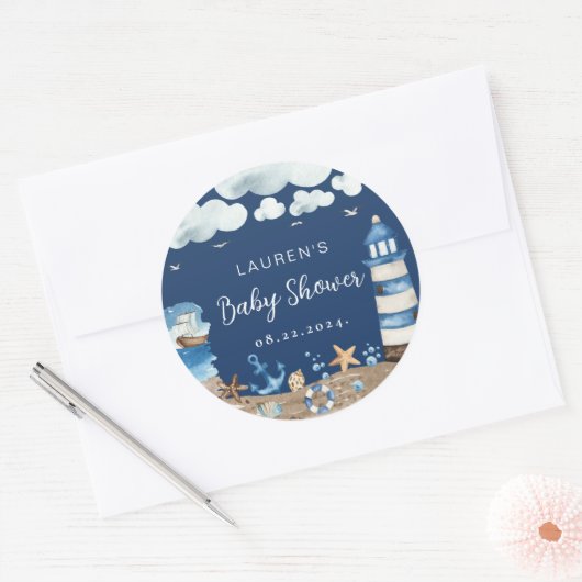 Thème nautique Sticker Marine Round (Enveloppe)