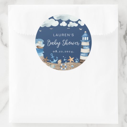 Thème nautique Sticker Marine Round (Sac)