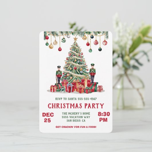 Thème Nutcracker de la carte d'invitation de Noël (Debout devant)