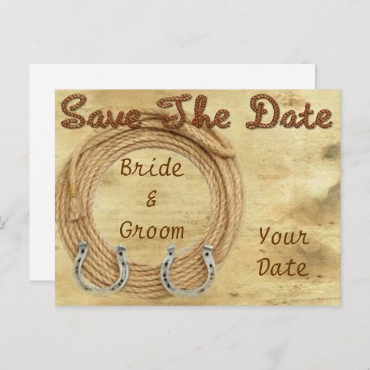 Thème occidental Enregistrer la date Carte postale (Devant / Derrière)