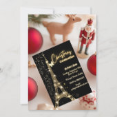 Thème Or Tour Eiffel - Invitation de Noël (Devant)