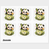 Thème Panda Mignon Matcha Bubble Tea Autocollant | (Feuille)