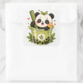 Thème Panda Mignon Matcha Bubble Tea Autocollant | (Sac)