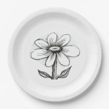 theme paper plates for her with daisy