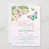 Thème Papillon Bébé Douche Invitations (Devant)
