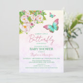 Thème Papillon Bébé Douche Invitations (Debout devant)