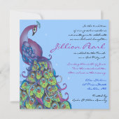 Thème Peacock Bat mitzvah Invitation Invitation bl (Devant)