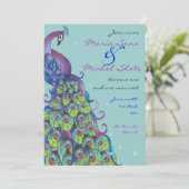 Thème Peacock Invitation clair Bleu (Debout devant)