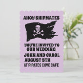 THÈME PIRATE MARIAGE personnalisé Invitations (Debout devant)
