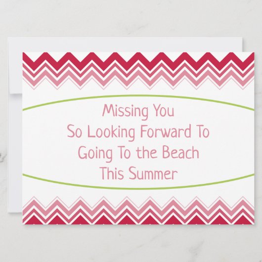 Thème Plage Carte de jeu Vous Manquant (Dos)