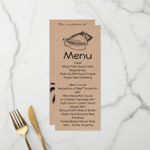 Thème Plage d'artisanat Mariage maigre Menu Table