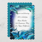Thème Plage Dolphin Mariage Réception Invitation (Devant / Derrière)