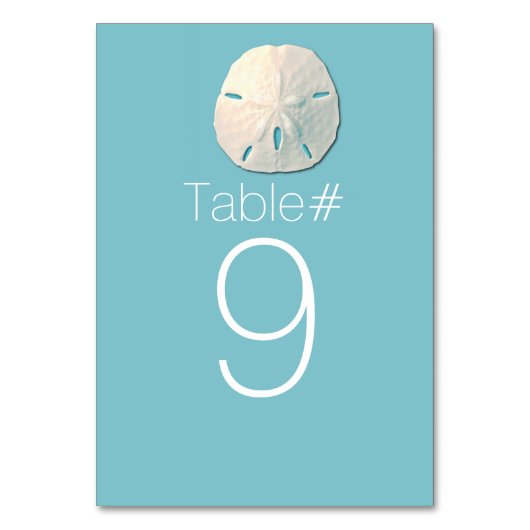 Thème plage Sable Dollar Mariage Numéro de table (Par défaut)