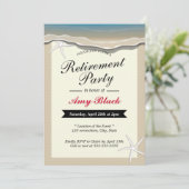 Thème Plage Starfish Retraite Party Invitation (Debout devant)