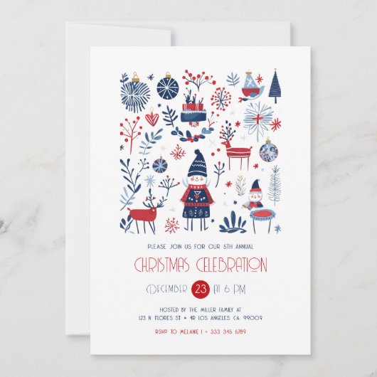 Thème scandinave Noël Invitation (Devant)