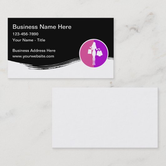 Thème shopping Carte de visite moderne (Devant / Derrière)