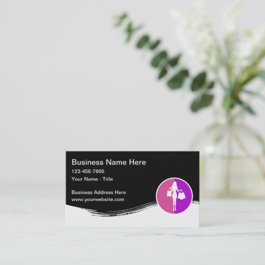 Thème shopping Carte de visite moderne (Debout devant)