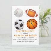 Thème Sport 9e anniversaire Invitations (Debout devant)
