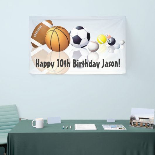 Thème sportif Bannière d'anniversaire (Salon professionnel)