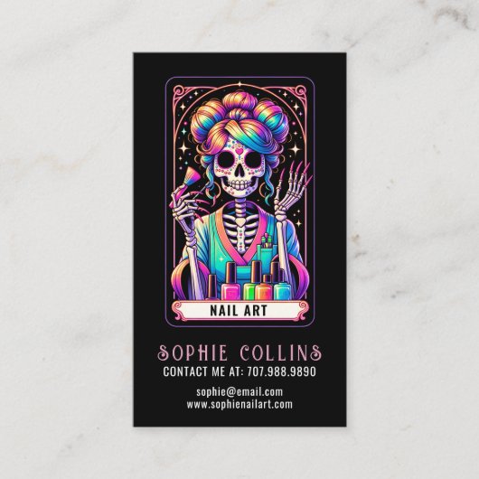 Thème Tarot Nail Tech Nail Art Carte de visite (Devant)