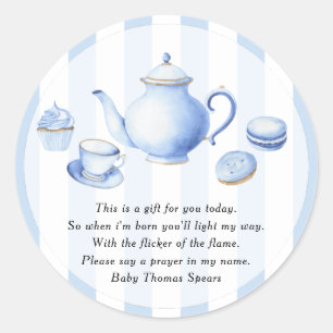 Thème Tea Party - Étiquette de bougie de prière