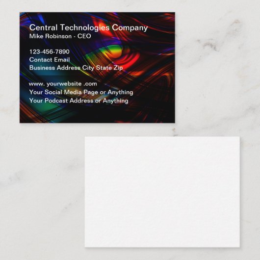 Thème technologique Cartes de visite Cool Design (Devant / Derrière)