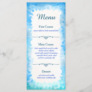 Thème Tortue de mer Carte Menu Personnalisée Ble