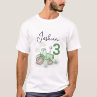 Thème Tracteur vert personnalisé T-shirt homme