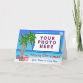 Thème tropical "Ajouter une carte de Noël photo" (Devant)
