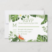 Thème tropical Botanique RSVP Mariage (Devant)