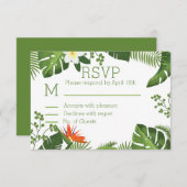 Thème tropical Botanique RSVP Mariage (Devant / Derrière)