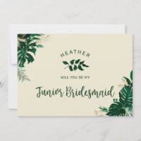 Thème Tropical tendance Jr. Bridesmaid Carte de pr