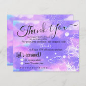 Thème Unicorn - Merci de votre carte de commande (Devant / Derrière)