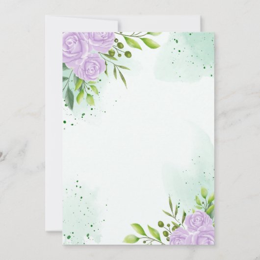 thème vert et invitation à un mariage violet (Dos)