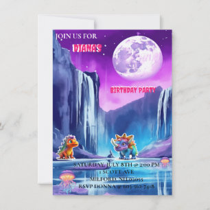 THÈME VIBRANT "DINOSAUR" INVITATIONS D'ANNIVERSAIR