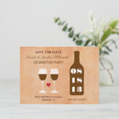 Thème Vin Enregistrer la carte Date (Debout devant)