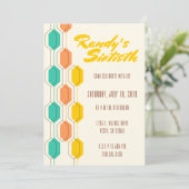 Thème vintage Mid Century, Invitation d'anniversai (Debout devant)