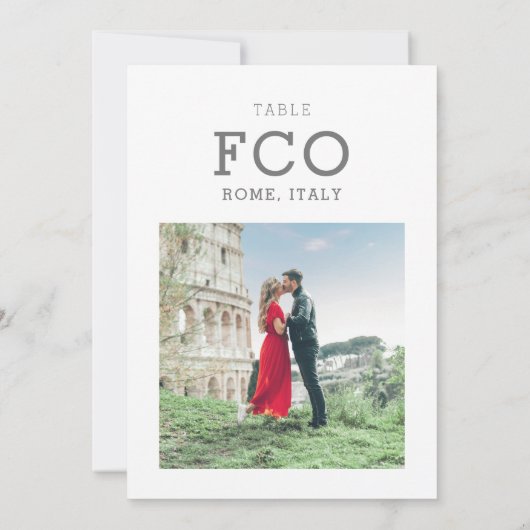 Thème Voyage Destination Carte Numéro de la table (Dos)