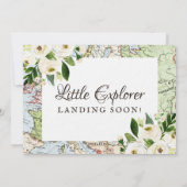 Thème Voyage Floral Carte Baby shower Mini Signe (Dos)